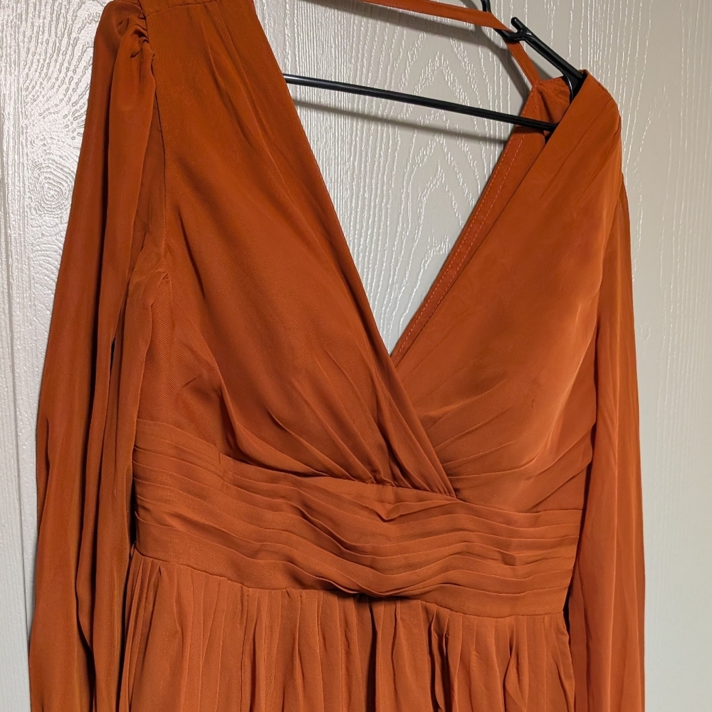 Elegant Rust Orange Women's Dress